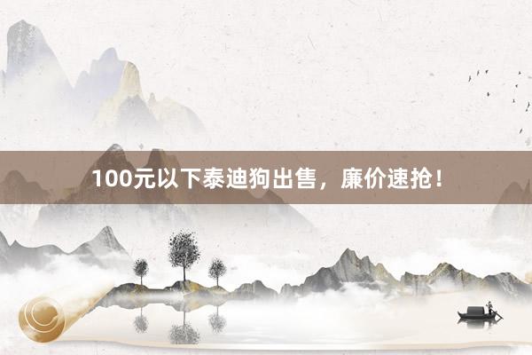100元以下泰迪狗出售，廉价速抢！